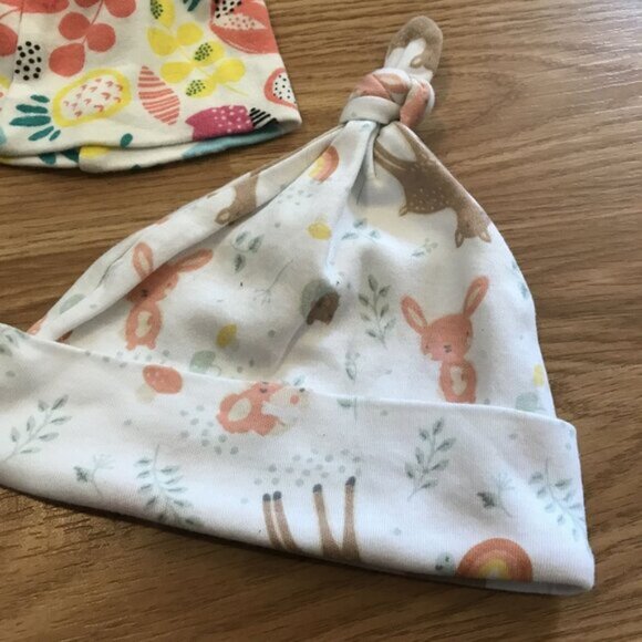 Adorable Baby Hats  Headbands Bundle Cotton 0-9M Lot - Picture 8 of 10